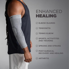 Incrediwear Elbow Sleeve – Infrared Sleeves for Small (Pack of 1), Grey