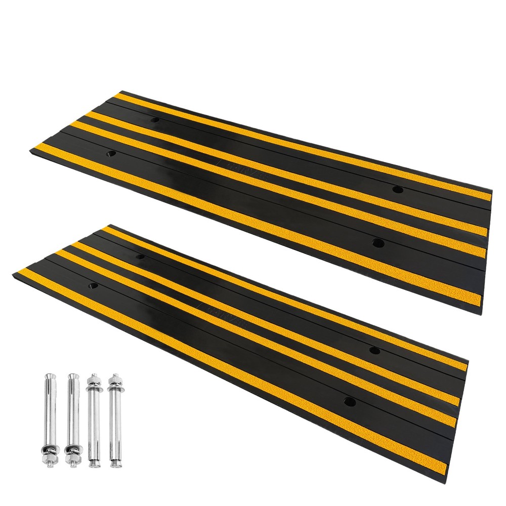 48in Rubber Curb Ramps 2 Pack 2.76in Rise Heavy Duty for Driveway RV Wheelchair
