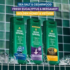 Irish Spring 5 In 1 Moisturizing Body Wash For Men Shampoo Conditioner Body And