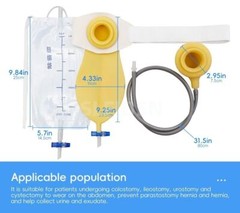 Bladder Lumbar Side Pocket Day/Night Set Latex Material Colostomy bags Reusable