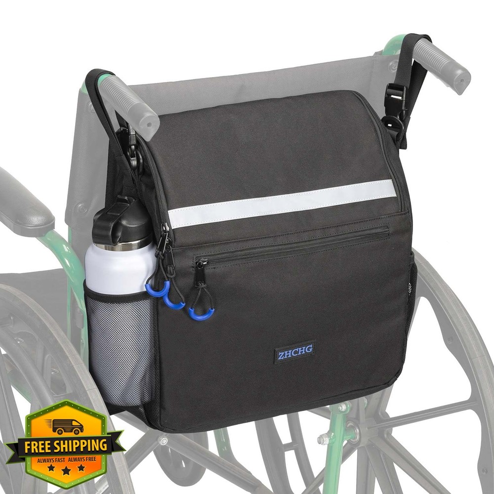 ZHCHG Wheelchair Bags Backpack Cup Holder Electric Walker Rollator Large Storage