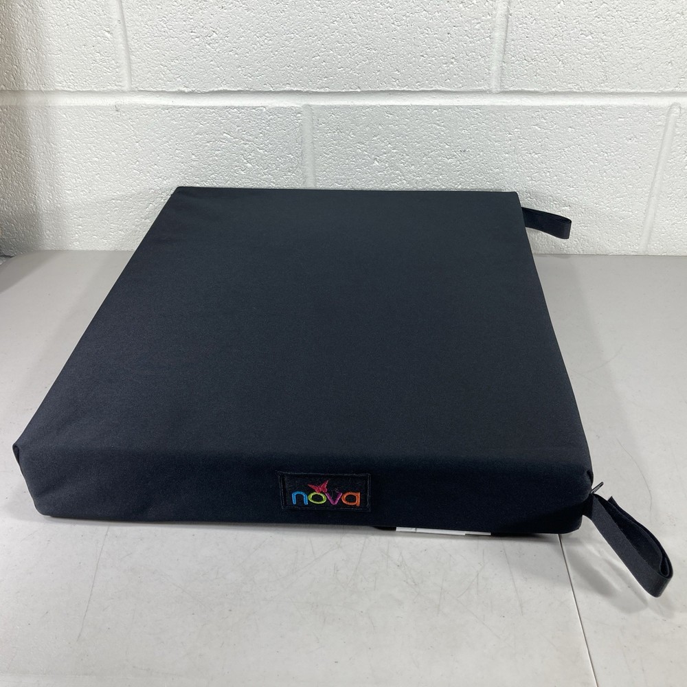 NOVA wheelchair cushion gel/foam, black, 18″ x 16″ X 3”