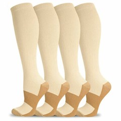 3 Pairs Copper Compression Socks 10-20mmHg Moisture Wicking Support Stocking XXL
