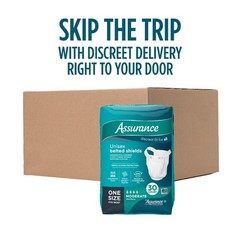 Assurance Unisex Incontinence Belted Shields, Moderate Absorbency, 30 Count