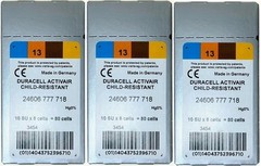 Duracell Activair Mercury Free Hearing Aid Batteries Size 13 (8-240). Exp-2029