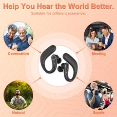 Royal Hearing , Hearing Aids for Seniors with Bluetooth F-AID Black With Case.