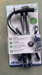 FOLDING CAN REVERSIBLE QUAD BASE RIGHT & LEFT HANDED 300 LBS – BRAND NEW