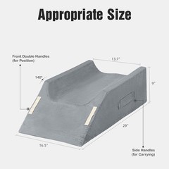Post-Surgery Leg, Knee, Ankle Elevation Double Wedge Pillow, Memory Foam Leg El