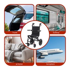 Lightweight Foldable Portable Transport Wheelchair With Telescopic Handle 22lb
