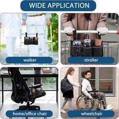 Wheelchair Side Bag Wheelchair Armrest Storage Pouch Pocket W/ Cup Holder NEW
