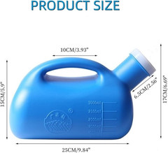 3000ml Male Urinal Portable Pee Bottle with 46″ Hose Blue