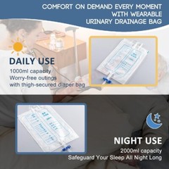 1PC Men Wearable Urinal Bag Silicone Urine Catheter Portable External Collector