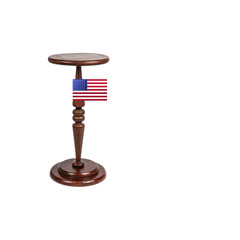 Creative Co-Op Bishop Pedestal Cocktail Side Table Dark Chestnut Ec1433