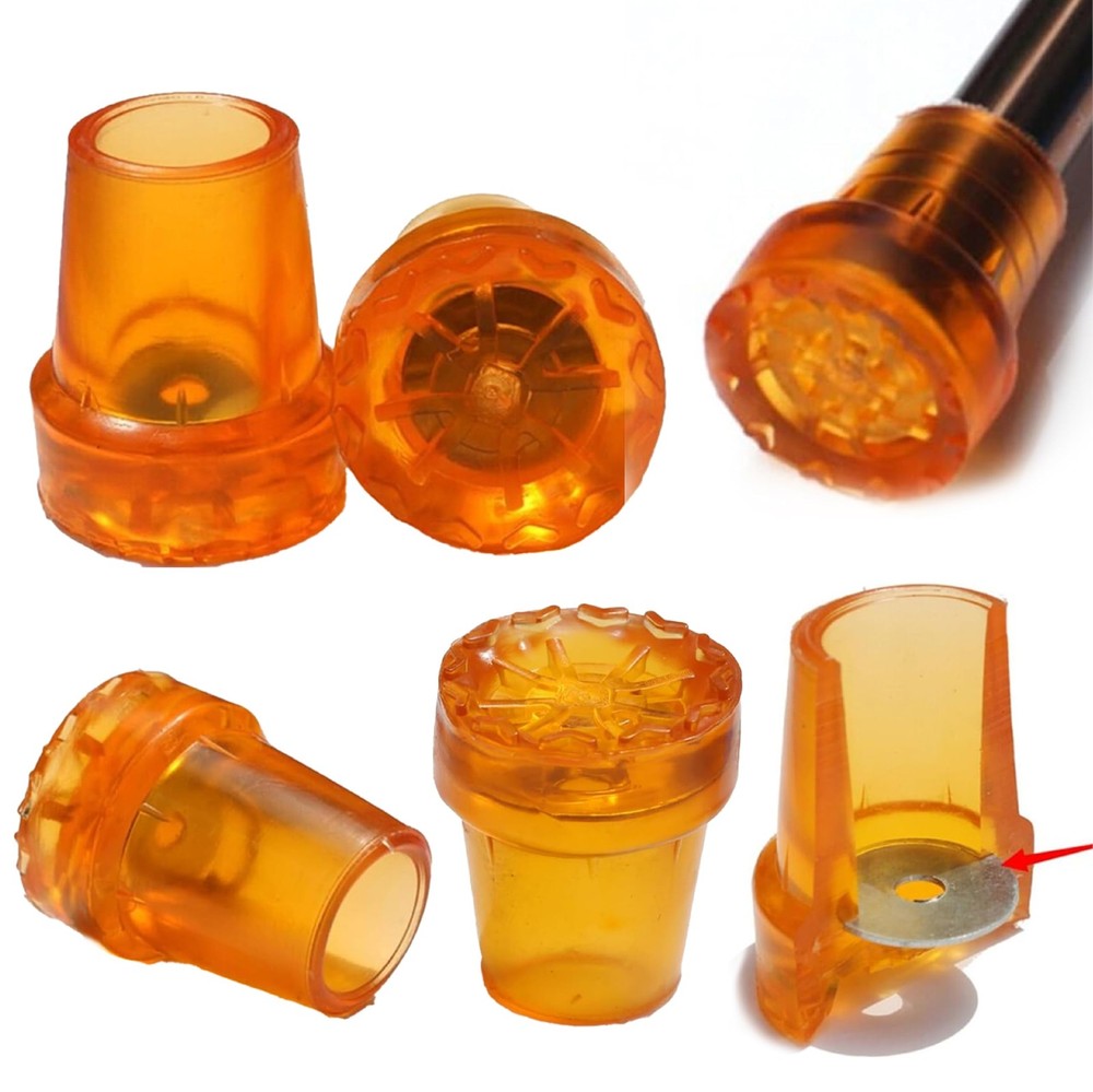 IIUIKOO 6PCS Heavy Duty Cane Tips and Crutch Tips, 3/4” 19mm & 7/8” 22mm Oran…