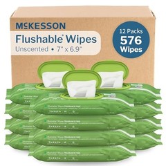 McKesson Flushable Adult Wet Wipes 576 Count Unscented