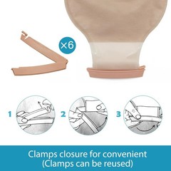 Suministros Para Ostomia, 20 Pcs Bolsas De Colostomia Con Cierre de Abrazadera.