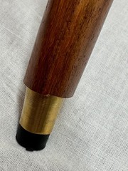 Handcrafted Wooden Walking Cane Stick Bronze Floral Handle Black/Brown Cane