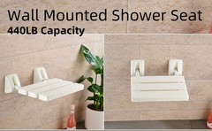 Folding Shower Seat Wall Mounted,ABS Durable Slip Proof Shower Seat for Inside