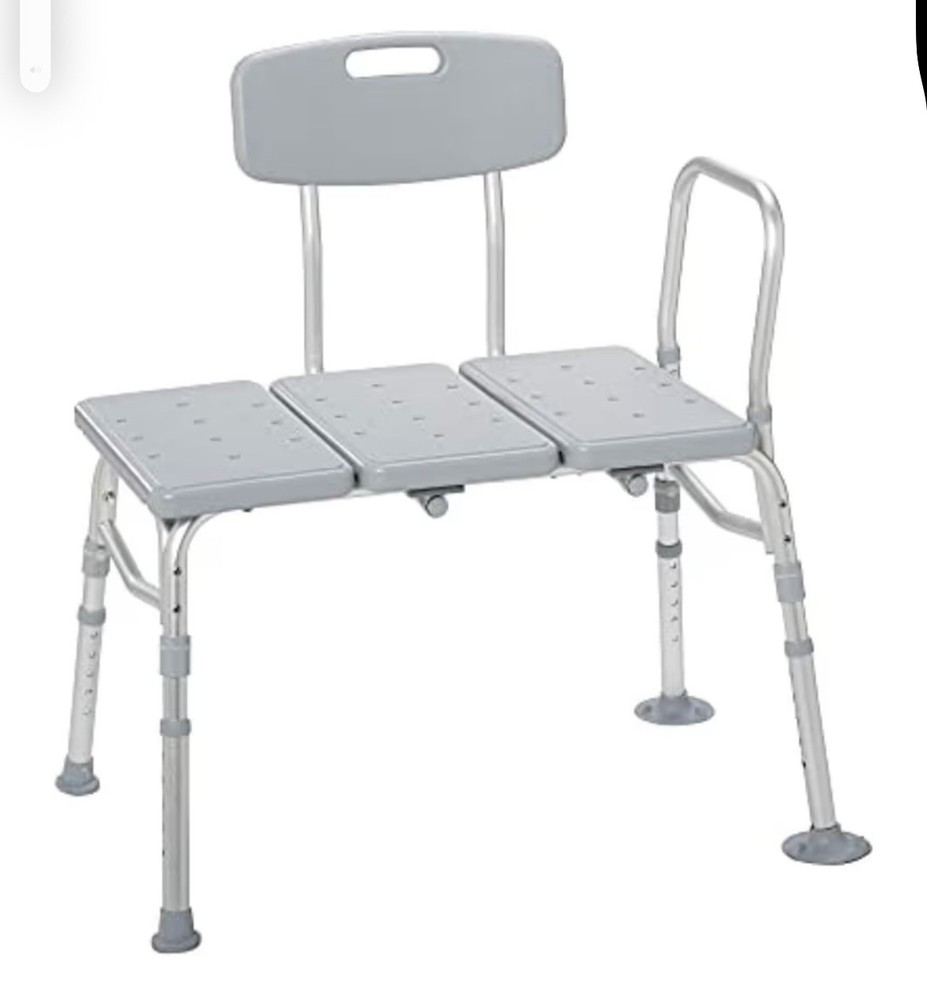 Drive Medical Tub Transfer Bench Shower Chair Tub Seat Adj Height Safety Bench