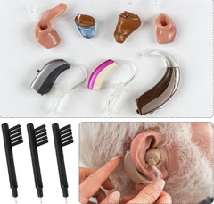 Hearing Aid Cleaning Brushes with Magnet and Wax Loop for BTE, ITC or ITE (3)