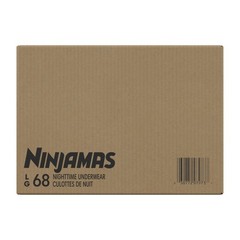 Ninjamas Boys Bedwetting Nighttime Underwear, Size L (64-95+ lbs), 68 Count