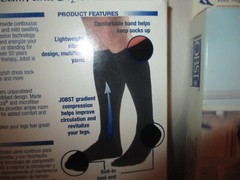 Lot 2 Pair Jobst Men Small Black/Khaki Knee High Support Compression Dress Socks