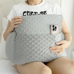 Hysterectomy Pillow for Abdominal Surgery Recovery with Pocket Adjustable Gray