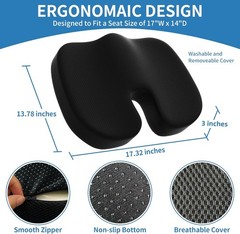 Seat Cushion &Office Chair Cushion,Lumbar Support Pillow for Office Chair,Ergono