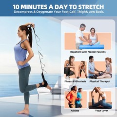 Foot and Calf Stretcher-Stretching Strap For Plantar Fasciitis, Heel Spurs, F…