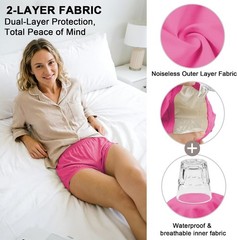 Adult Diaper Cover Plastic Pants Leakproof Reusable Waterproof Underwear Pink (L