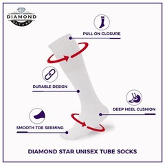 6 Pairs Men’s Over the Calf Tube Socks, Cushioned Cotton Athletic Knee High S…