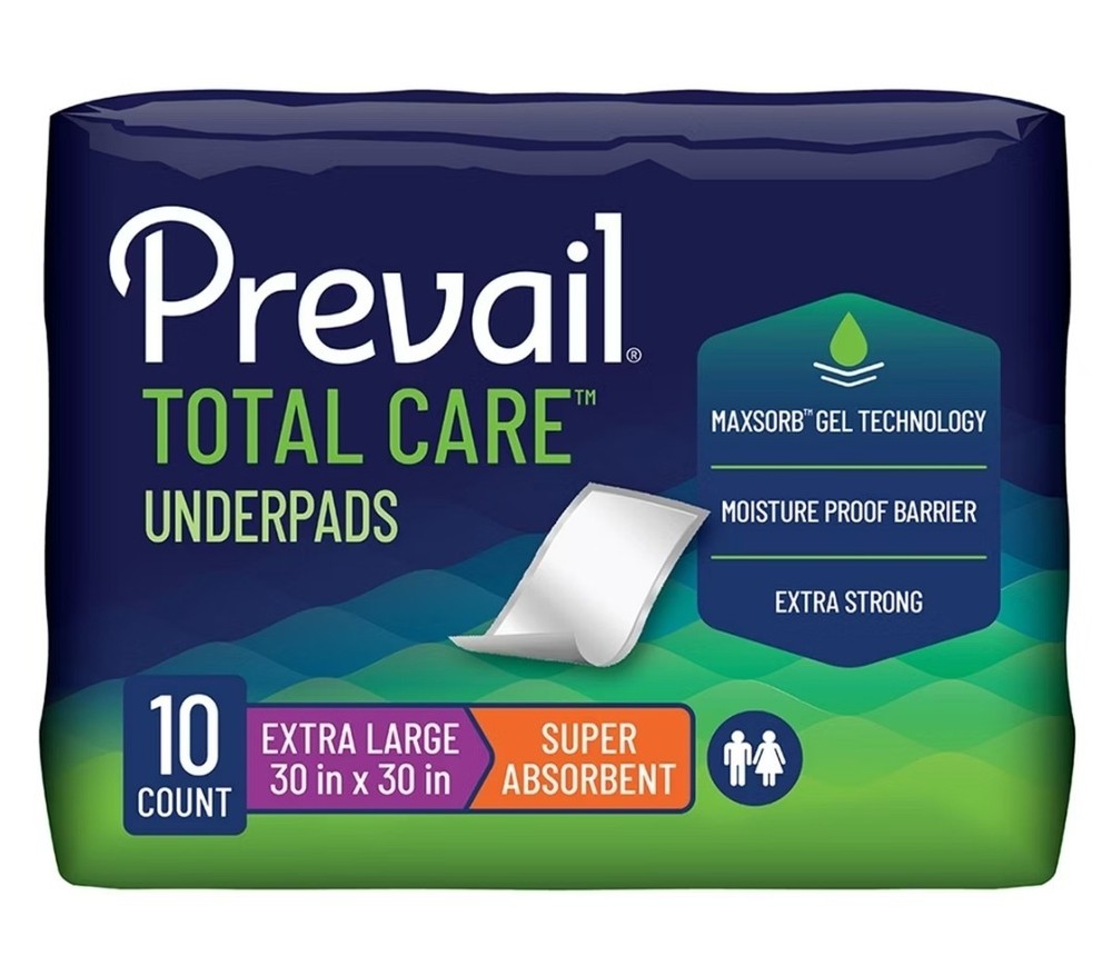 Prevail Total Care underpads 2 packs with 10 pics each bag