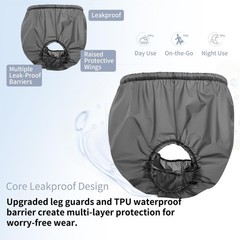 2 Pack Waterproof Incontinence Pants for Adults, Reusable Diaper Covers, Leak-Pr