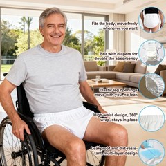 2 Pack Washable Waterproof Adult Rubber Pants – Leak-Proof Incontinence Covers,
