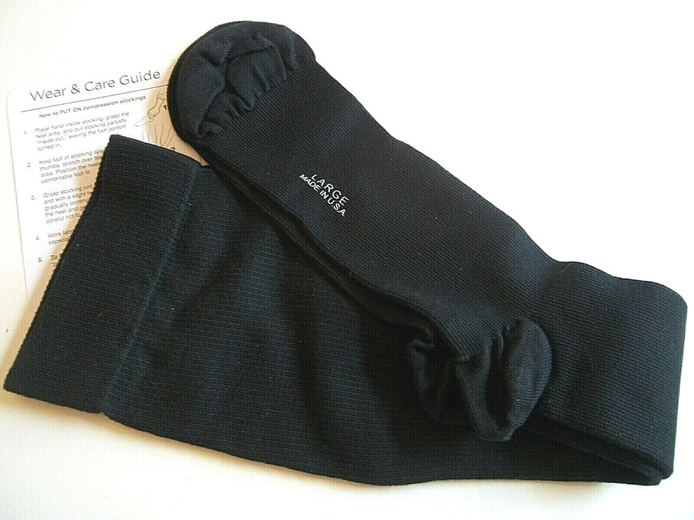 Ames Walker Style 111 Over-the-Calf Cotton Compression Socks 20-30mmHG Size LG