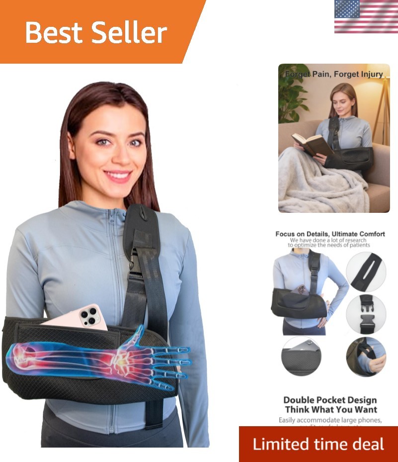 Arm Sling, Upgraded Straps, Ultimate Comfort, Convenient Pocket, Arm Sling Sh…