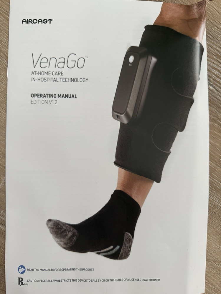 Aircast VenaGo DJO Portable DVT Prevention System Compression Leg Wraps Black