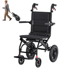 22lb Foldable Portable Lightweight Transport Wheelchair With Telescopic Handle