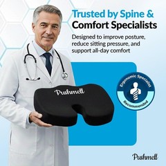 Ergonomic Gel & Memory Foam Seat Cushion for Sciatica Pain Relief – Bonus Cover!