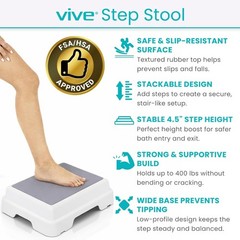 Bath Shower Step Stool 4.5″ Slip Resistant Stackable Indoor/Outdoor Safety
