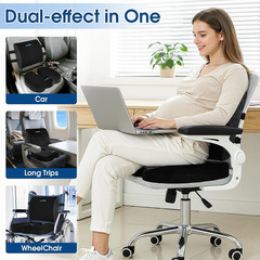 CloudBliss Lumbar Support Pillow & Seat Cushion Set for Office Chair, Desk Chair