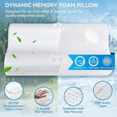 Cervical Neck Pillow – Adjustable Cooling Memory Foam for Pain Relief