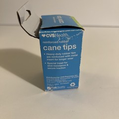 CVS Cane Tips 3/4” Inch Reinforced Rubber Black Cane Tips New In Box