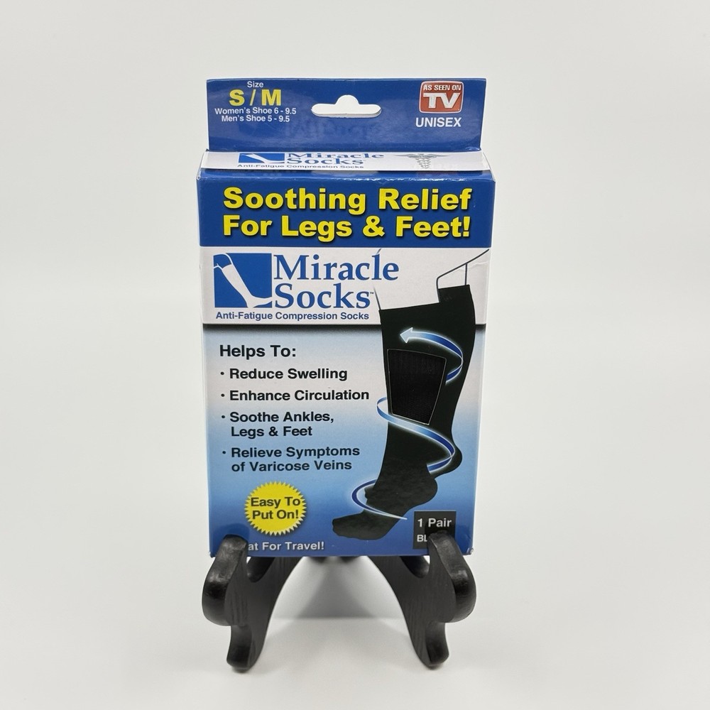 Miracle Socks Compression Socks – Unisex S/M, Anti-Fatigue, Black