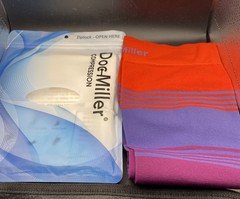 Doc Miller Open Toe Compression Socks Red Purple Gradient Sixe XL 20-30mmHG