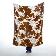 CARSTENS, INC. Travel Blanket, Premium Compact 2-in-1 50″ x 60″, Cow Print
