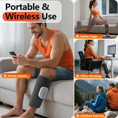 Air Compression Heated Leg Massager Muscles Relax Calf Circulation Foot Massage