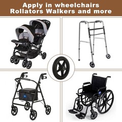 LDXDRU 4Pcs 6 Inch Walker Wheels Replacement, Wheelchair 6 inches, BLACK