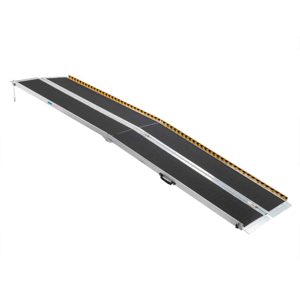 10ft Aluminum Folding Wheelchair Ramp Non-Slip 800LBS Capacity for Home Steps