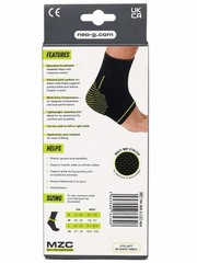 Ankle Support Sleeve Brace Compression Large (L) Black & Green 1 Count New
